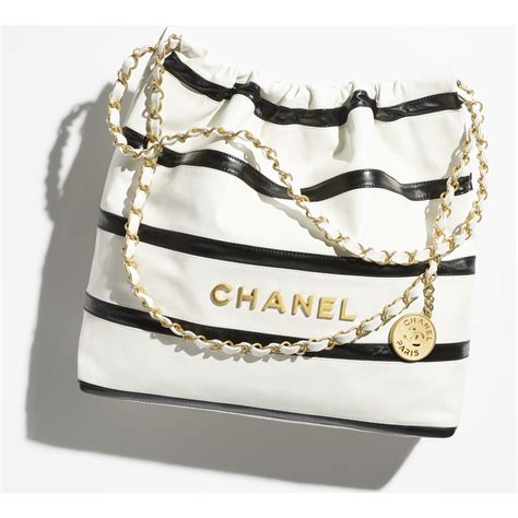 chanel white leather calfskin bag 12758008|CHANEL Shiny Calfskin Quilted Chanel 22 White.